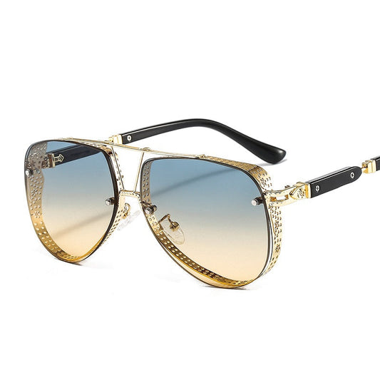  Women's Designer Metal Alloy Frame Hollow Pattern Oval Sunglasses - Women Sunglasses - DYAVOR® 