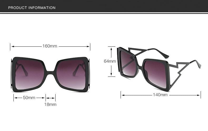  Women's Designer Over-sized Square Big Legs Metal Sunglasses - Women Sunglasses - DYAVOR® 