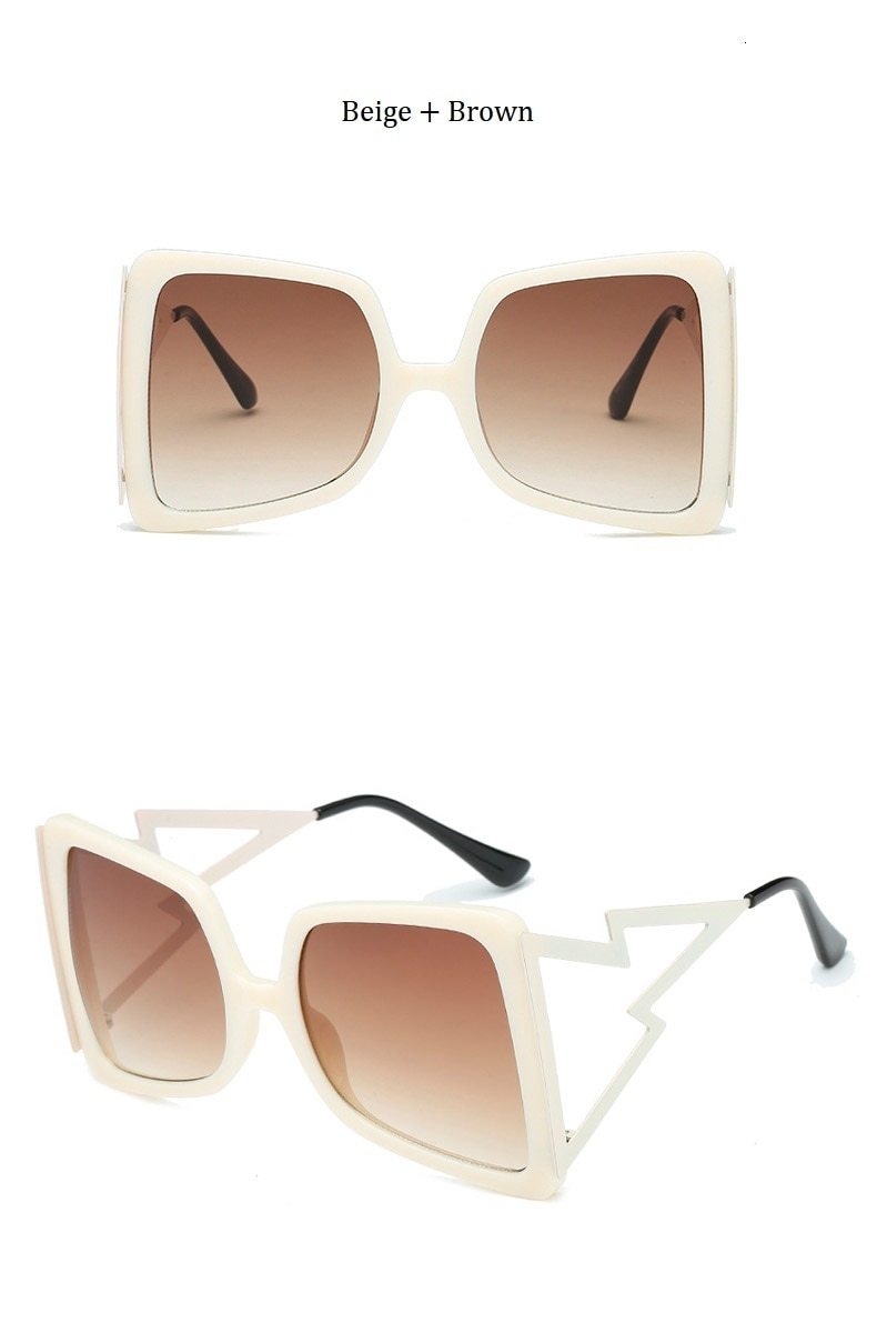  Women's Designer Over-sized Square Big Legs Metal Sunglasses - Women Sunglasses - DYAVOR® 