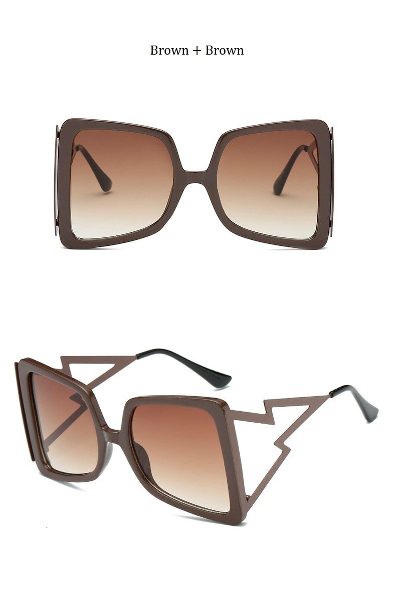  Women's Designer Over-sized Square Big Legs Metal Sunglasses - Women Sunglasses - DYAVOR® 