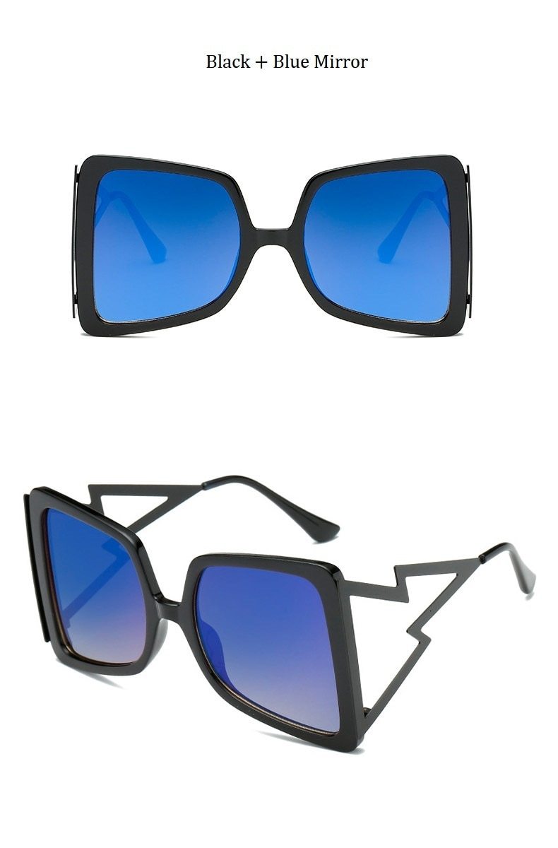  Women's Designer Over-sized Square Big Legs Metal Sunglasses - Women Sunglasses - DYAVOR® 