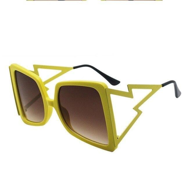  Women's Designer Over-sized Square Big Legs Metal Sunglasses - Women Sunglasses - DYAVOR® 