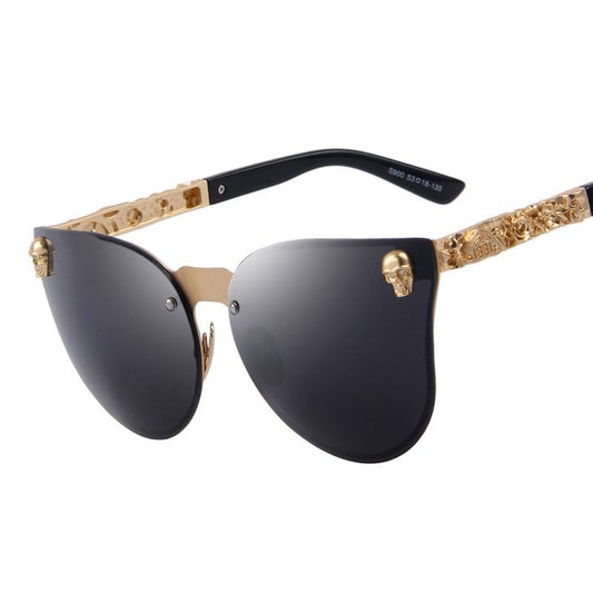  Women's Gothic Style Skull Frame Metal Sunglasses with UV400 Lenses - Women Sunglasses - DYAVOR® 