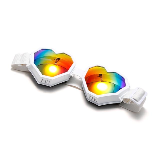  Women's Gradient UV400 Heart-Shaped One Piece Oversized Goggle Sunglasses - Women Sunglasses - DYAVOR® 