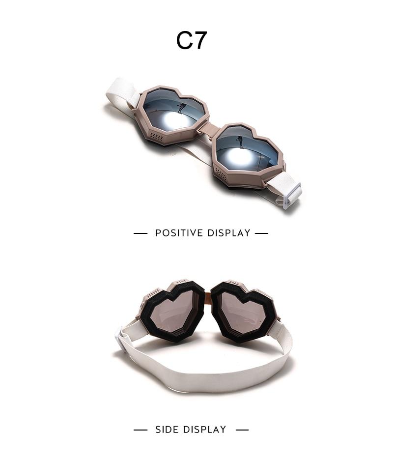  Women's Gradient UV400 Heart-Shaped One Piece Oversized Goggle Sunglasses - Women Sunglasses - DYAVOR® 