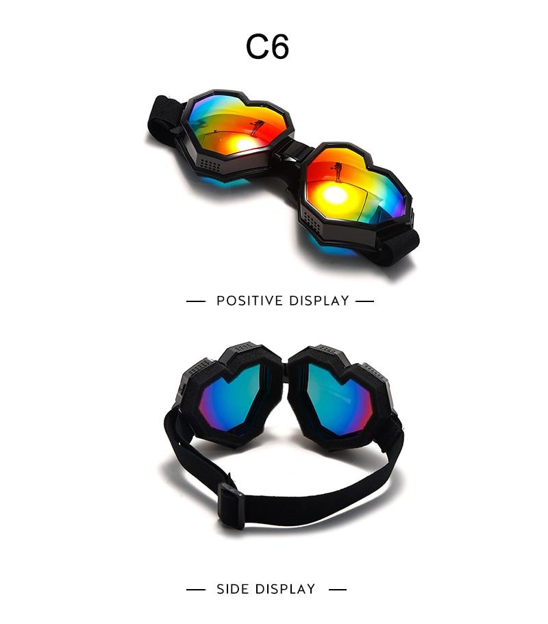  Women's Gradient UV400 Heart-Shaped One Piece Oversized Goggle Sunglasses - Women Sunglasses - DYAVOR® 