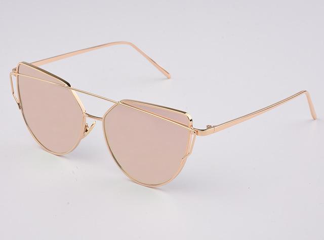  Women's Luxury Flat Top Cat Eye Twin Beam Gradient Lens Sunglasses - Women Sunglasses - DYAVOR® 
