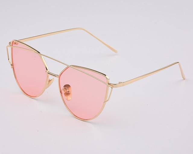  Women's Luxury Flat Top Cat Eye Twin Beam Gradient Lens Sunglasses - Women Sunglasses - DYAVOR® 