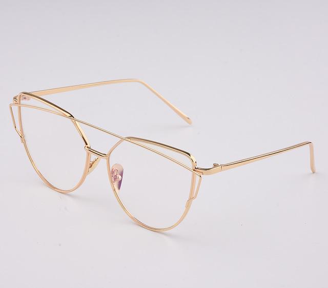  Women's Luxury Flat Top Cat Eye Twin Beam Gradient Lens Sunglasses - Women Sunglasses - DYAVOR® 