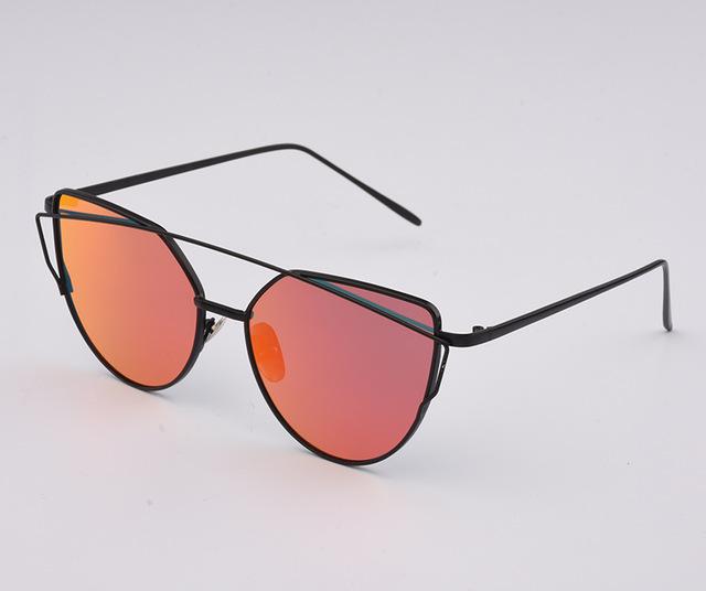  Women's Luxury Flat Top Cat Eye Twin Beam Gradient Lens Sunglasses - Women Sunglasses - DYAVOR® 