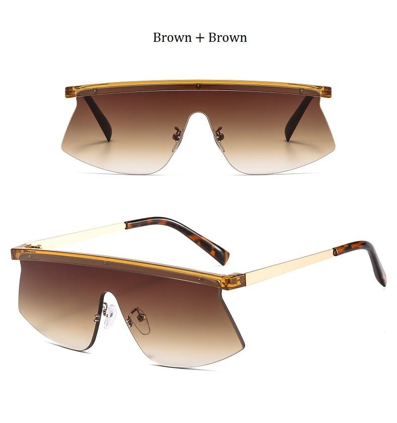  Women's Luxury Vintage Half Frame Purple Rimless Square Sunglasses - Women Sunglasses - DYAVOR® 