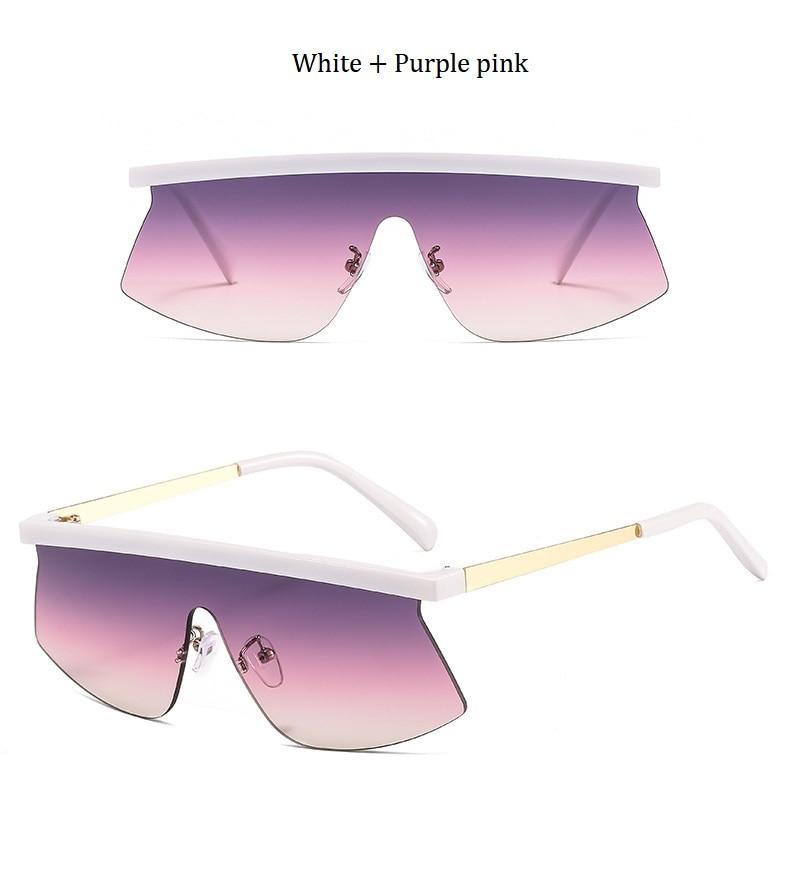  Women's Luxury Vintage Half Frame Purple Rimless Square Sunglasses - Women Sunglasses - DYAVOR® 