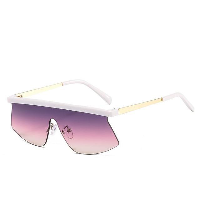  Women's Luxury Vintage Half Frame Purple Rimless Square Sunglasses - Women Sunglasses - DYAVOR® 