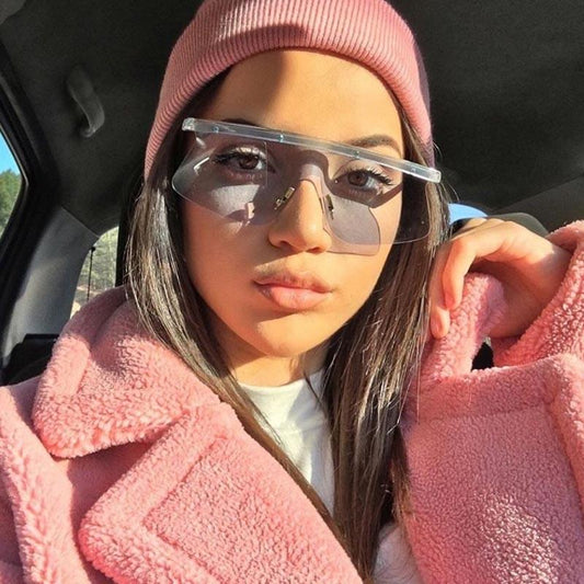  Women's Luxury Vintage Half Frame Purple Rimless Square Sunglasses - Women Sunglasses - DYAVOR® 