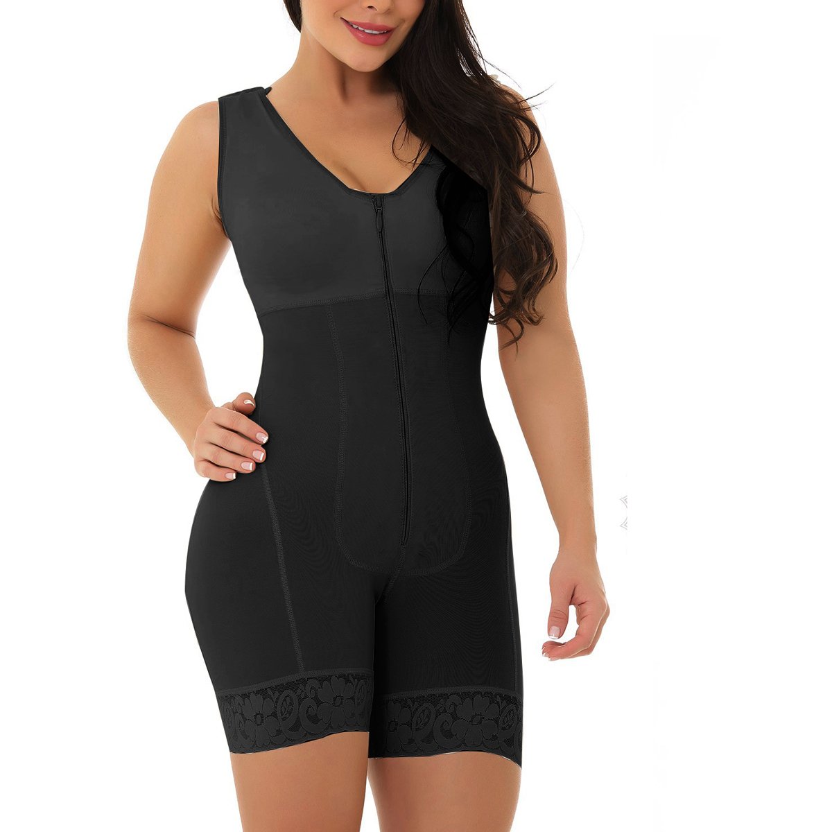 Women's Plus Size Zippered Booty Lifter Body Waist Shaper High Waist Corset