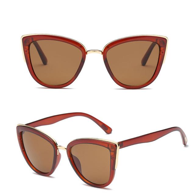  Women's Vintage Cat Eye Mirror Anti-Reflective Plastic Party Sunglasses - Women Sunglasses - DYAVOR® 