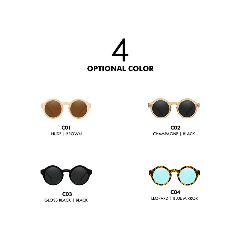  Women's Vintage Round Circle Retro Sunglasses with Acrylic Lenses - Women Sunglasses - DYAVOR® 
