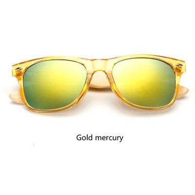  Wooden Frame Retro Bamboo Sunglasses for Women with Mirror Lens - Women Sunglasses - DYAVOR® 