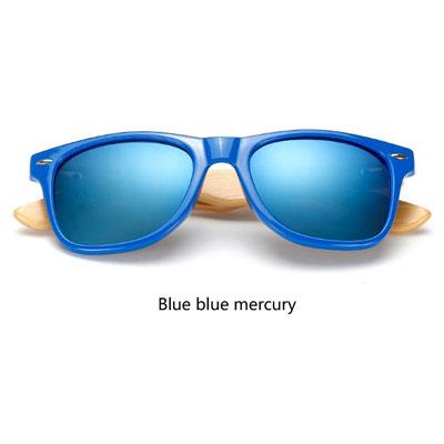  Wooden Frame Retro Bamboo Sunglasses for Women with Mirror Lens - Women Sunglasses - DYAVOR® 