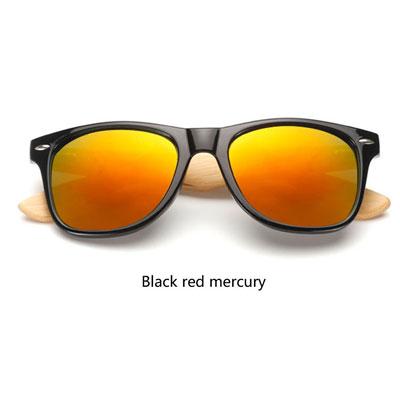  Wooden Frame Retro Bamboo Sunglasses for Women with Mirror Lens - Women Sunglasses - DYAVOR® 