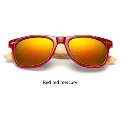  Wooden Frame Retro Bamboo Sunglasses for Women with Mirror Lens - Women Sunglasses - DYAVOR® 