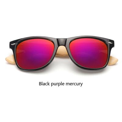  Wooden Frame Retro Bamboo Sunglasses for Women with Mirror Lens - Women Sunglasses - DYAVOR® 