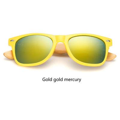  Wooden Frame Retro Bamboo Sunglasses for Women with Mirror Lens - Women Sunglasses - DYAVOR® 