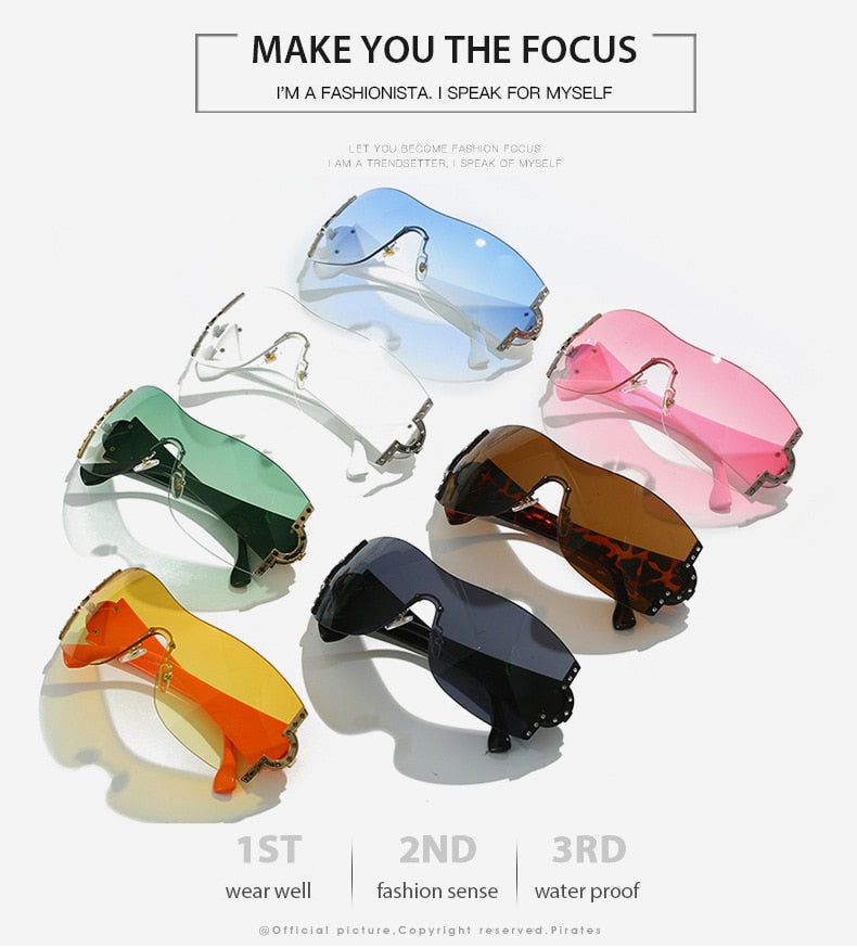  Women's Luxury Designer UV400 Diamond Rimless Eyewear Sunglasses - Women Sunglasses - DYAVOR® 