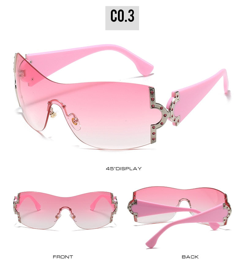 Women's Luxury Designer UV400 Diamond Rimless Eyewear Sunglasses - Women Sunglasses - DYAVOR® 