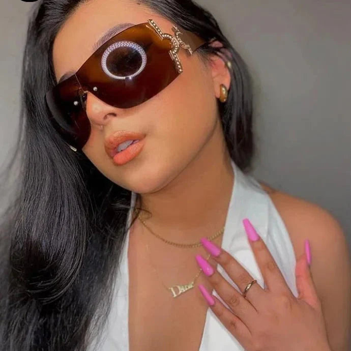  Women's Luxury Designer UV400 Diamond Rimless Eyewear Sunglasses - Women Sunglasses - DYAVOR® 