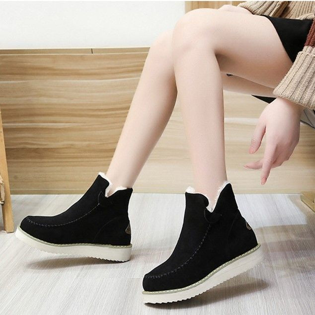 Groovywish Women's Plush Suede Orthopedic Ankle Boots