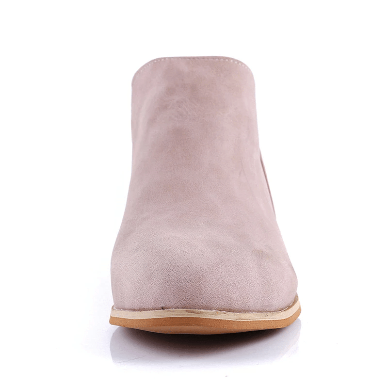  Groovywish Women Orthopedic Ankle Boots Zipper Stacked Heel -  - DYAVOR® 