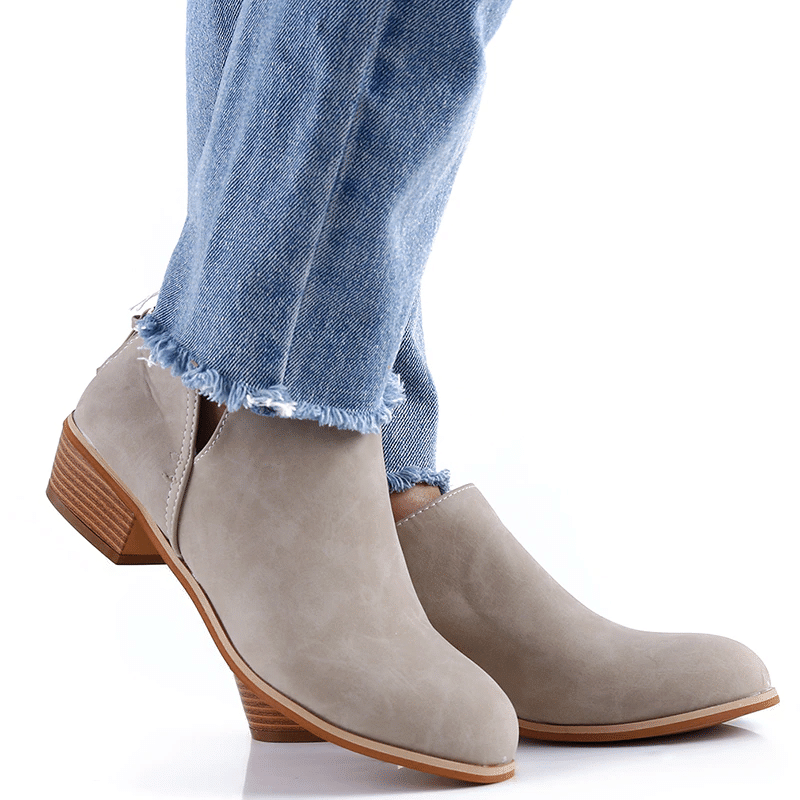  Groovywish Women Orthopedic Ankle Boots Zipper Stacked Heel -  - DYAVOR® 