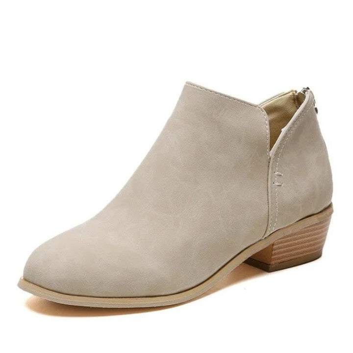  Groovywish Women Orthopedic Ankle Boots Zipper Stacked Heel -  - DYAVOR® 