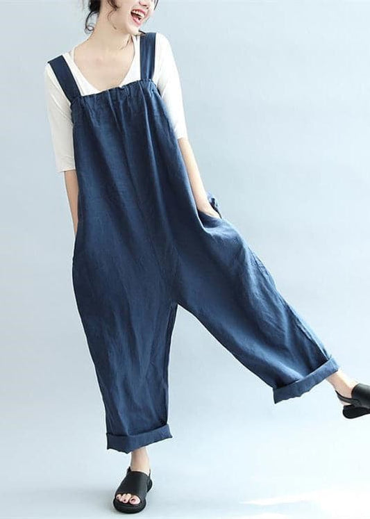  Blue casual linen pants oversize stylish jumpsuit pants -  - DYAVOR® 