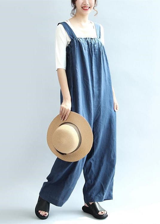  Blue casual linen pants oversize stylish jumpsuit pants -  - DYAVOR® 