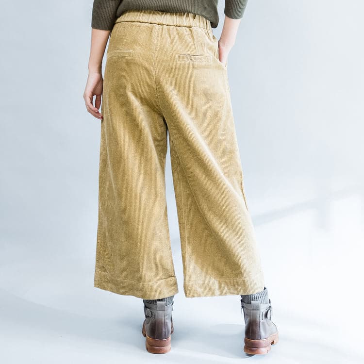  Khaki thick corduroy trousers loose casual wide leg pants -  - DYAVOR® 