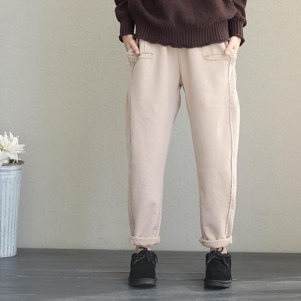 Casual Women Brushed Thicken Casual Pants For Winter