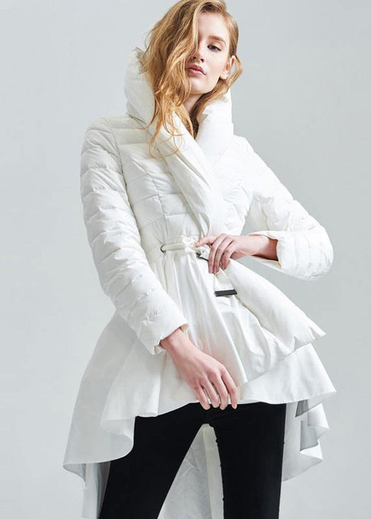  Casual snow jackets hooded overcoat black drawstring duck down coat -  - DYAVOR® 