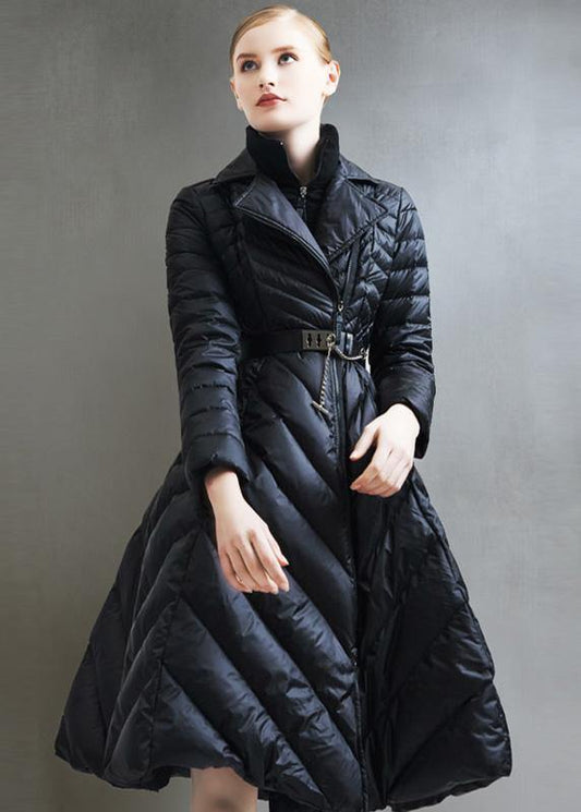  Oversize snow jackets tie waist coats black false two pieces down coat winter -  - DYAVOR® 