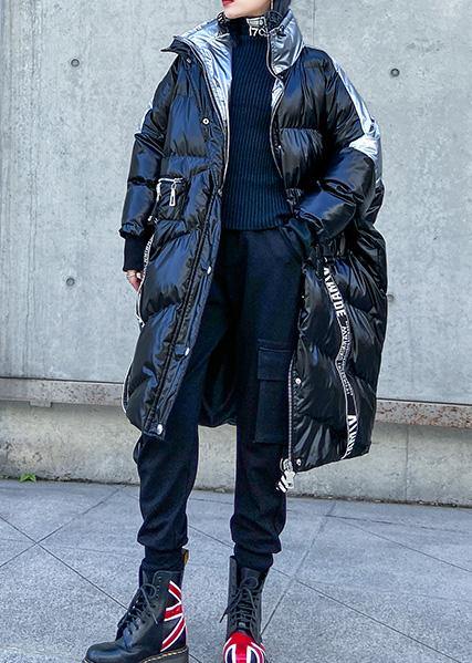  Plus size down jacket high neck winter coats black patchwork women parka -  - DYAVOR® 