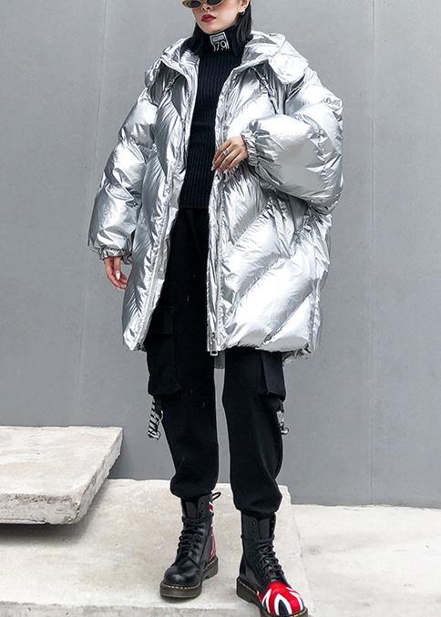  Silver Parkas for women oversized down jacket winter outwear hooded -  - DYAVOR® 