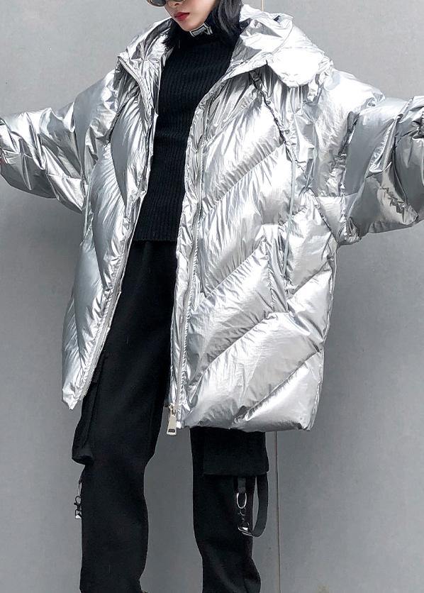  Silver Parkas for women oversized down jacket winter outwear hooded -  - DYAVOR® 