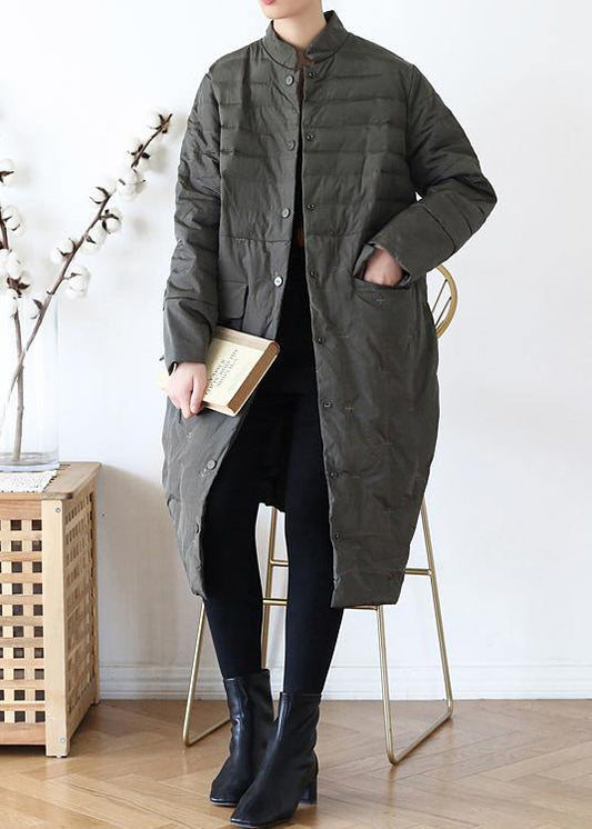  Green down jacket woman casual stand collar women parka warm Casual winter outwear -  - DYAVOR® 