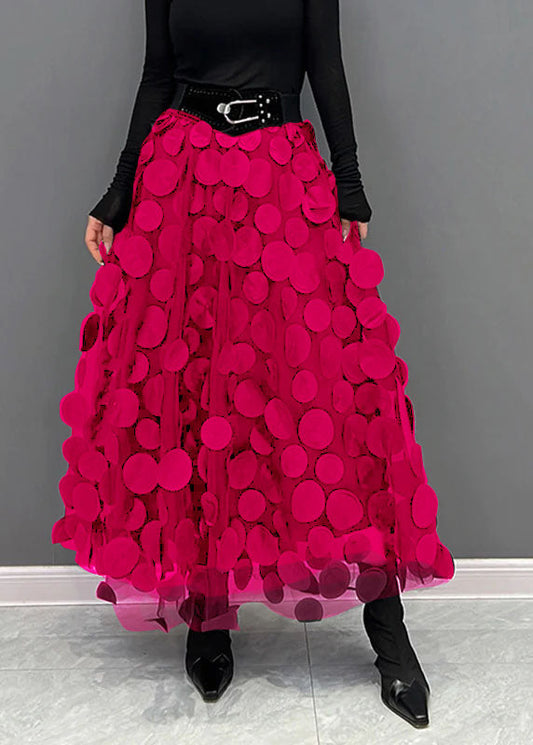  Elegant Rose Dot Patchwork Tulle Skirt Fall - Skirts - DYAVOR® 