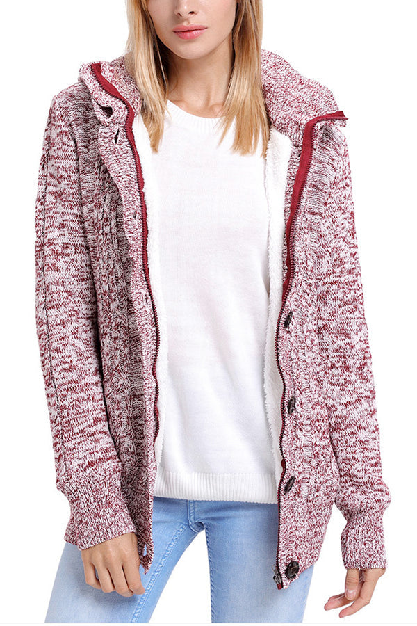  Knitted Cardigan Sweater with Hood -  - DYAVOR® 