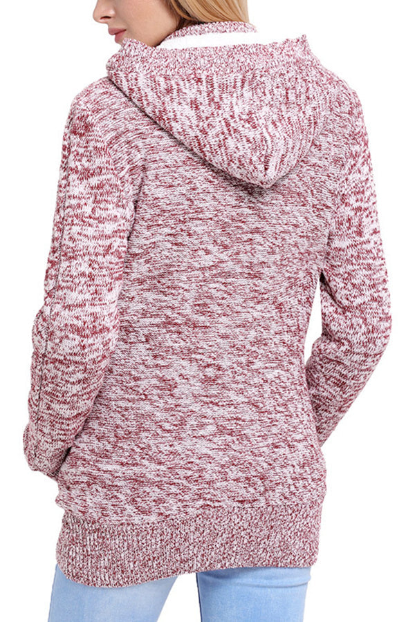  Knitted Cardigan Sweater with Hood -  - DYAVOR® 