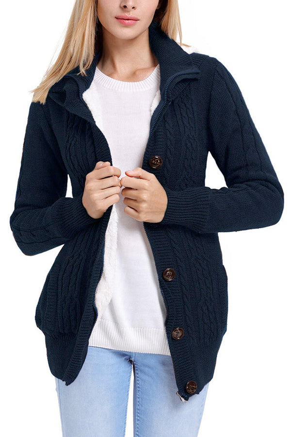  Knitted Cardigan Sweater with Hood -  - DYAVOR® 