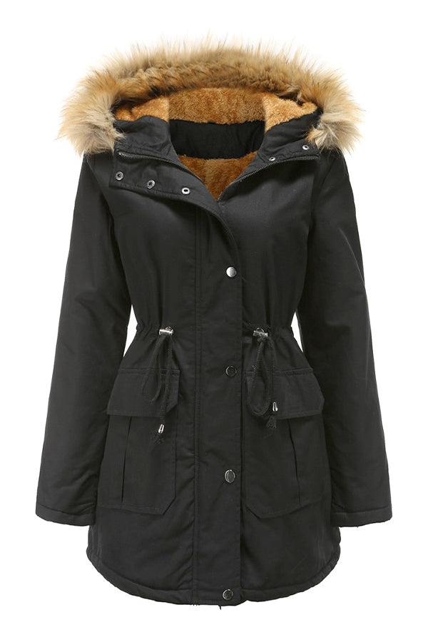  Large Hooded Cotton Velvet Coat -  - DYAVOR® 