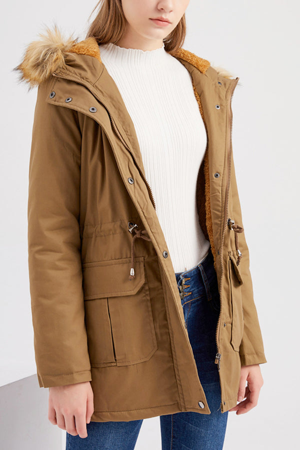  Large Hooded Cotton Velvet Coat -  - DYAVOR® 